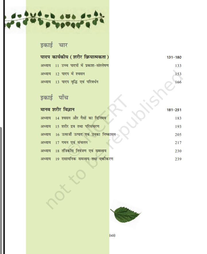 NCERT Biology Class 11 Textbook For Jeev Vigyan Hindi Medium Latest Edition 2026-27 Code 11081