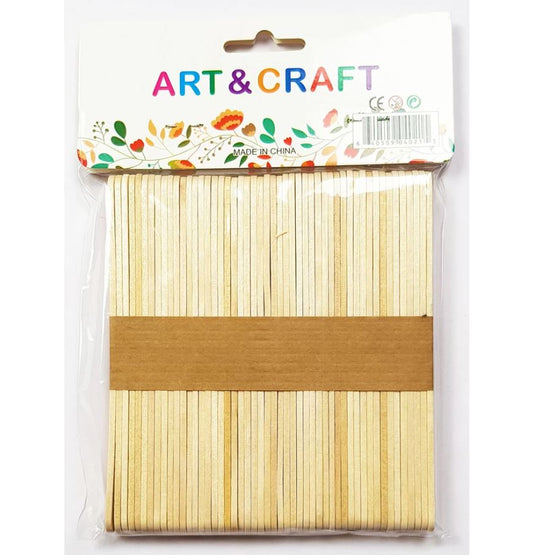 Art and Craft Ice Cream Stick Wooden Craft Sticks 50 Pcs Natural Popsicle Sticks for DIY Arts and Crafts 4.5" Ice Cream Sticks for Kids School Projects Stem and Homemade Treats Smooth Birch Wood