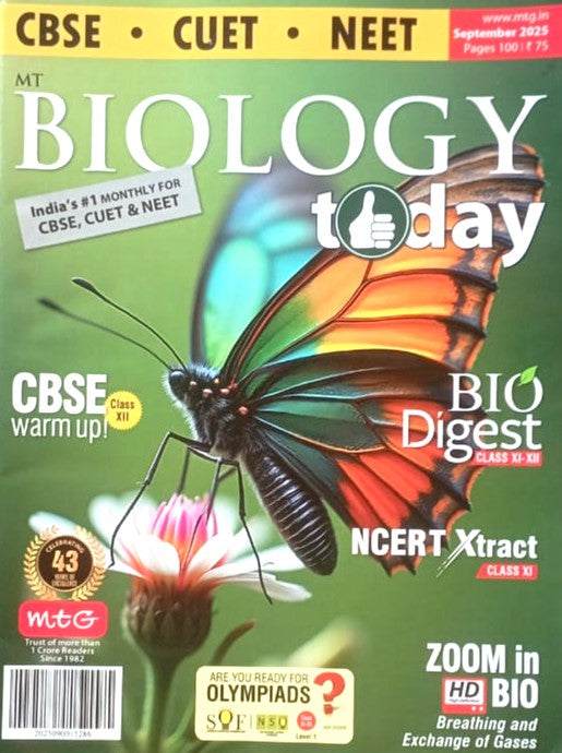 BIOLOGY TODAY MONTHLY TEST DRIVE MTG September 2025 For CBSE CUET NEET JEE