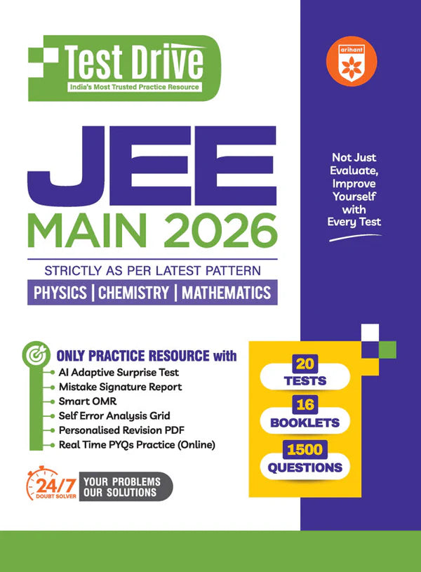 Arihant Combo of JEE Main And Advanced 2026 Physics Chemistry Maths 15 Tests 21 Booklets And 1500 Question 20 Tests 16 Booklets And 1500 Question English Medium