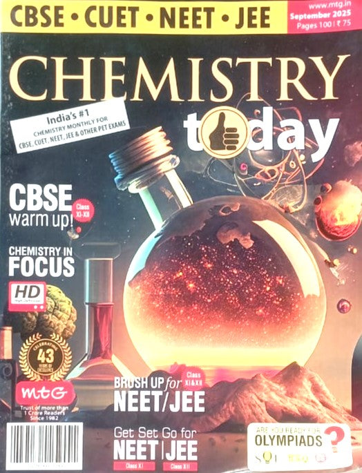 CHEMISTRY TODAY MONTHLY TEST DRIVE MTG September 2025 CBSE CUET NEET JEE