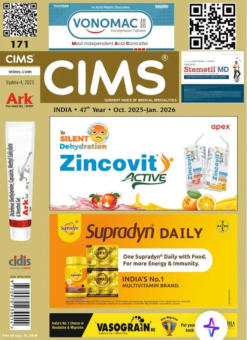 CIMS India Jan 2025-April 2025 Year 46th Book English Medium Monthly Issue With Free Khatu Shyam Sticker