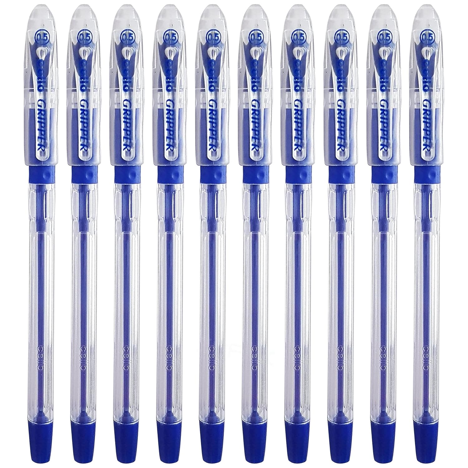 Cello Gripper Ball Pen Cap Closure Type Blue Ink Pack Of 10
