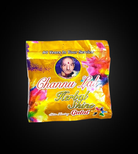 Channu Lal Herbal Shine Gulal Skin Friendly Eco Safe Color Made from Natural Ingredients and Floral Extracts for Rangoli or Holi Celebration Yellow 40gm