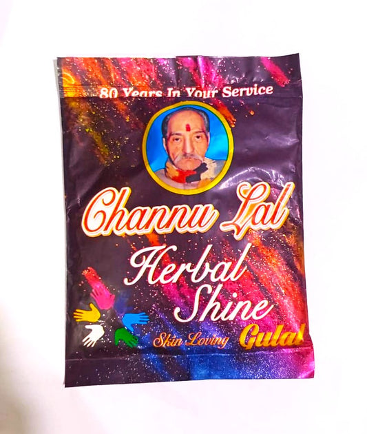 Channu Lal Herbal Shine Gulal Skin Loving Abir with Natural Fragrance Soft gulal with Non Toxic for Rangoli or Holi Celebration Blue 100gm