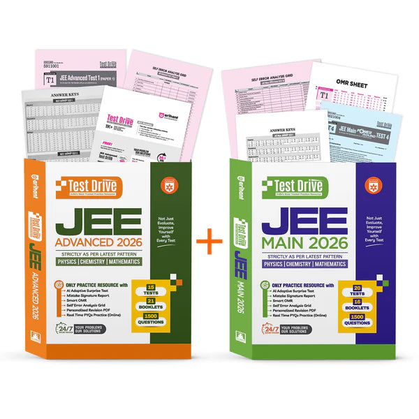 Arihant Combo of JEE Main And Advanced 2026 Physics Chemistry Maths 15 Tests 21 Booklets And 1500 Question 20 Tests 16 Booklets And 1500 Question English Medium