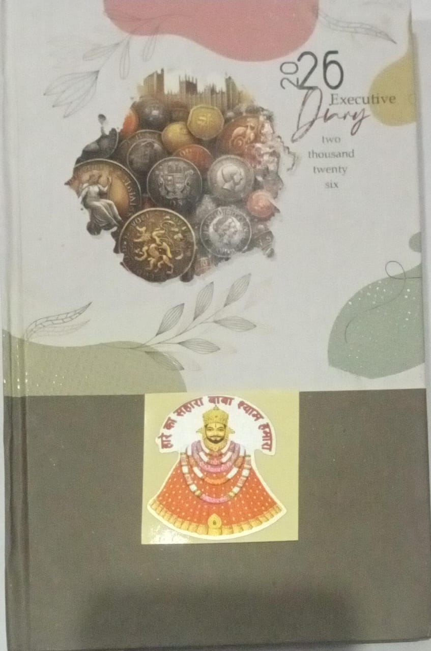 Book cover with decorative elements and text on a light gray background