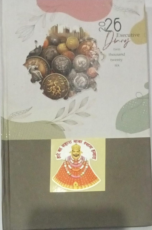 Book cover with decorative elements and text on a light gray background