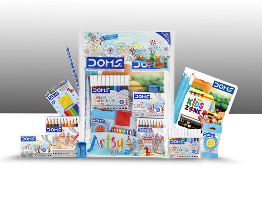 DOMS Artsy Kit Combination of 8 Stationary Items Perfect Value Pack Kit for Creative Minds Gift for Kids Pack of 1