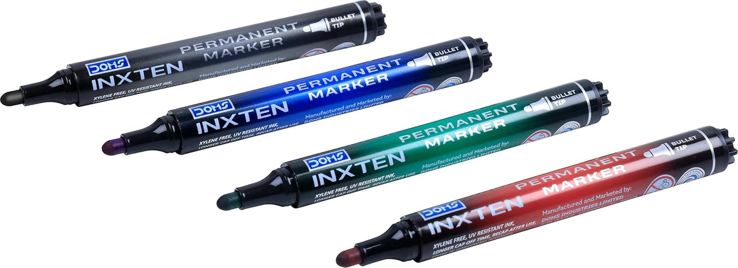 Doms INXTEN Permanent Marker Green Pack Of 10 Pieces