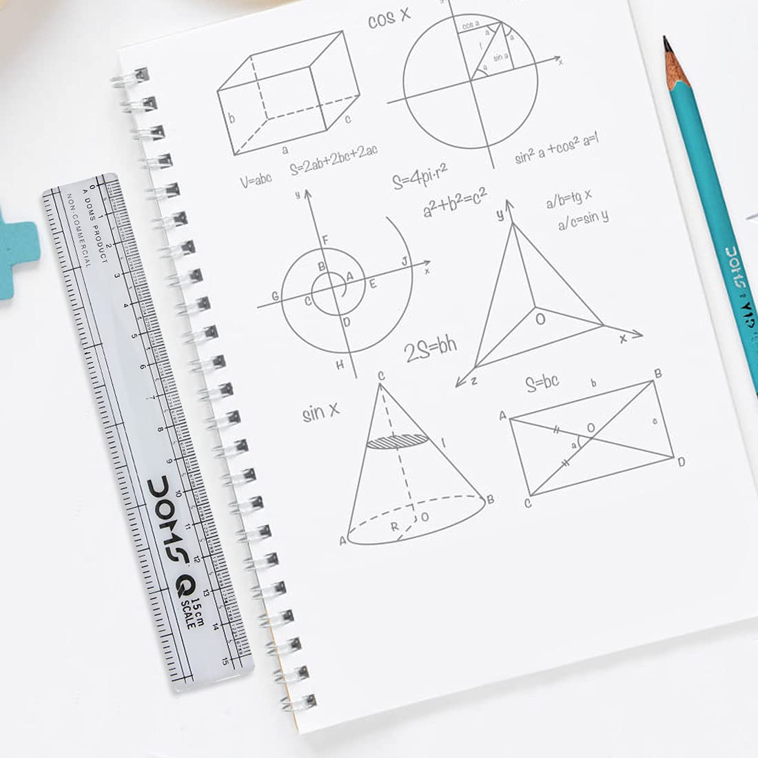 Doms Q 15cm Scale Transparent Scale Whole Pack of 10 Pieces