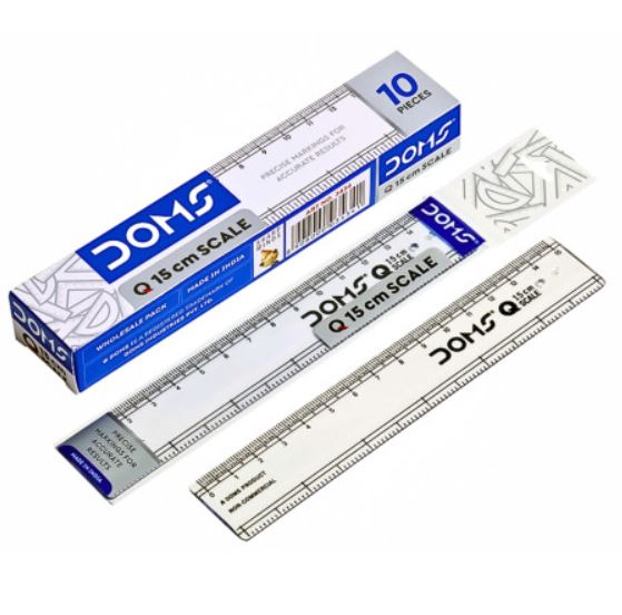 Doms Q 15cm Scale Transparent Scale Whole Pack of 10 Pieces