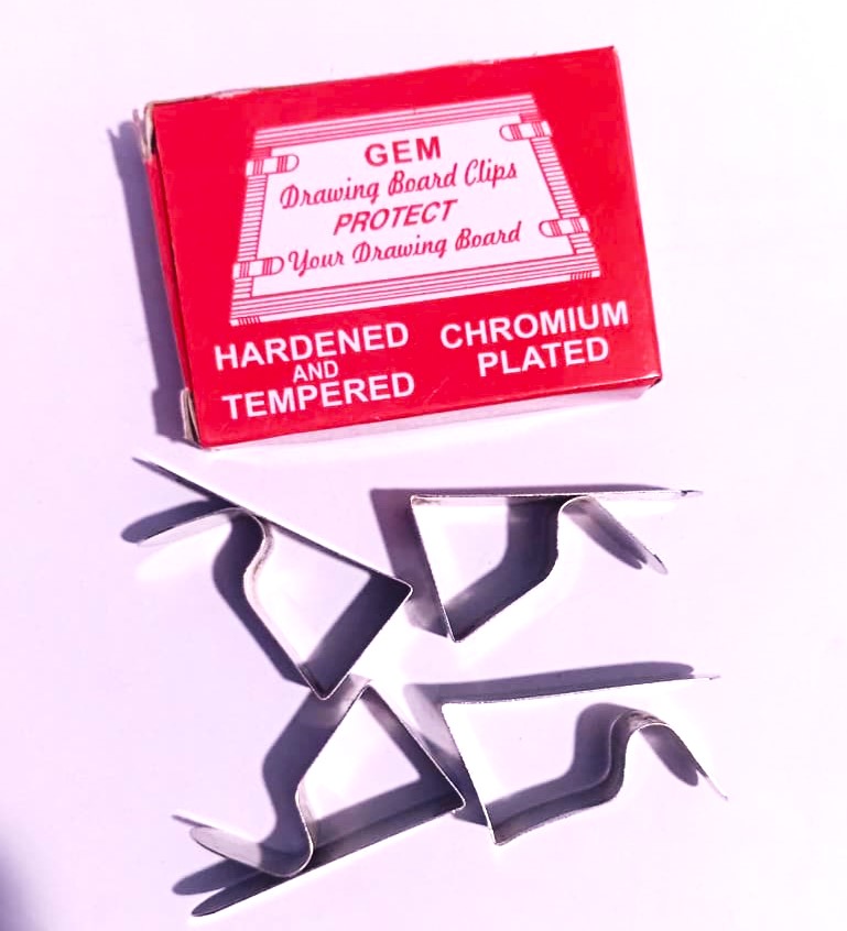 GEM Drawing Board Clips Hardened and Tempered Steel Chromium Plated Drawing Board Clips Protect Your Drawing Board Pack Of 72 Pieces Clips