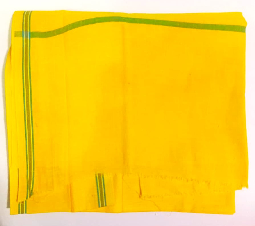 Gaay Chhap Gamcha Stylish Men's Stoles Towel Large Size Soft and Comfortable for Bathing Yellow Border Pack of 1 Cotton Gamcha