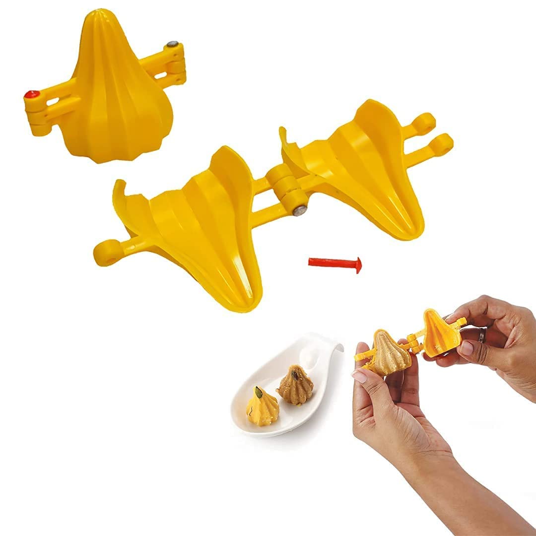 Ganpati Plastic Modak Maker Mould Sancha Modak Sacha for Laddu Ladoo for Diwali or Ganesh Chaturthi and Chocolate Folding Mold Multi Festival