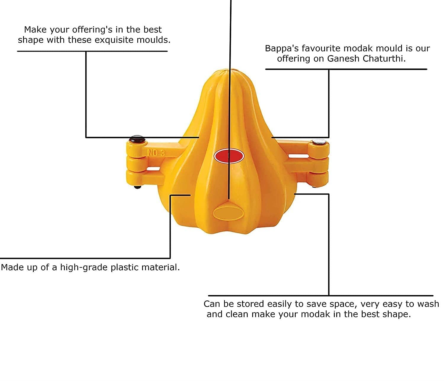 Ganpati Plastic Modak Maker Mould Sancha Modak Sacha for Laddu Ladoo for Diwali or Ganesh Chaturthi and Chocolate Folding Mold Multi Festival