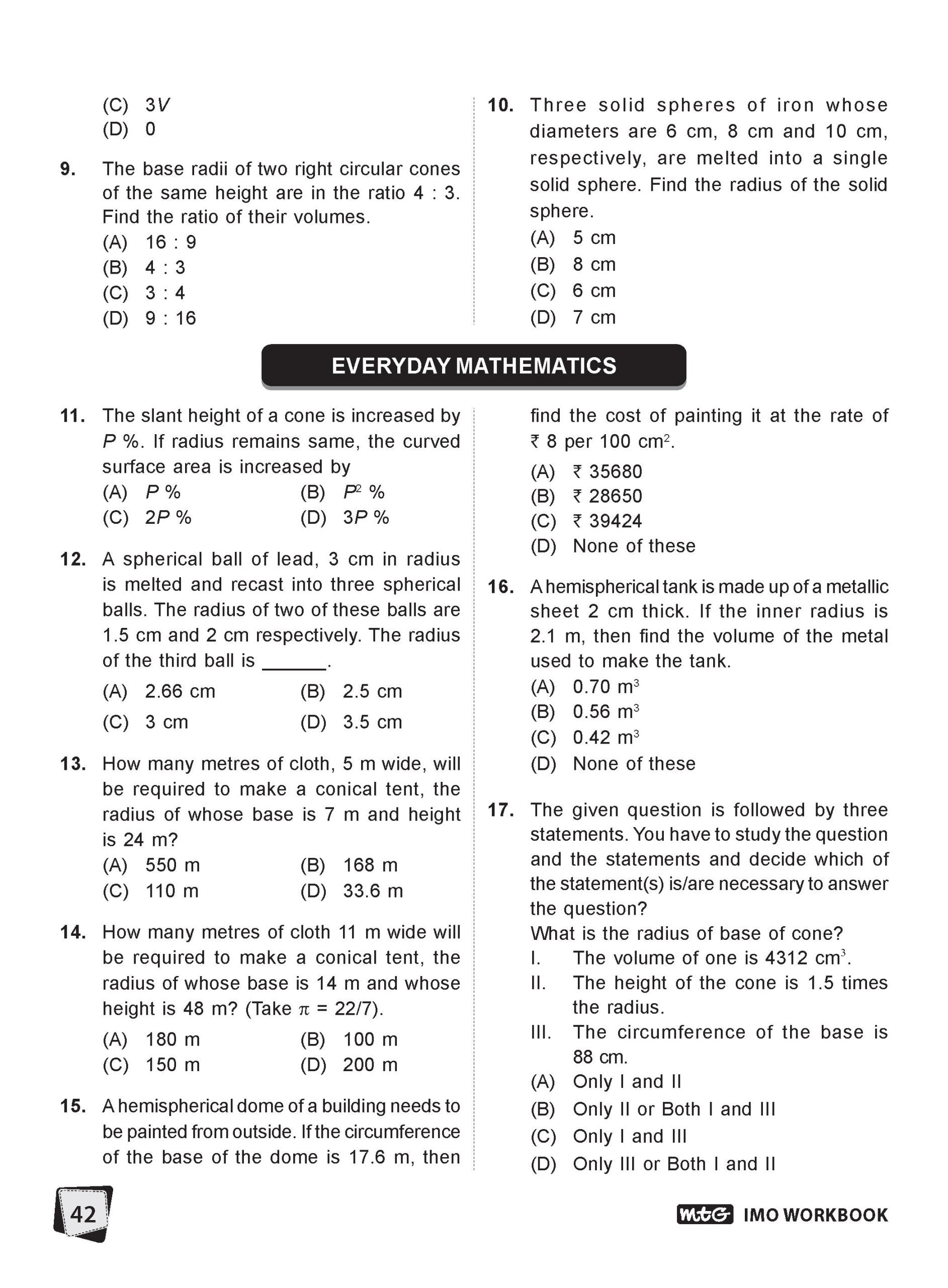 MTG Mathematics Class 9 International Mathematics Olympiad IMO