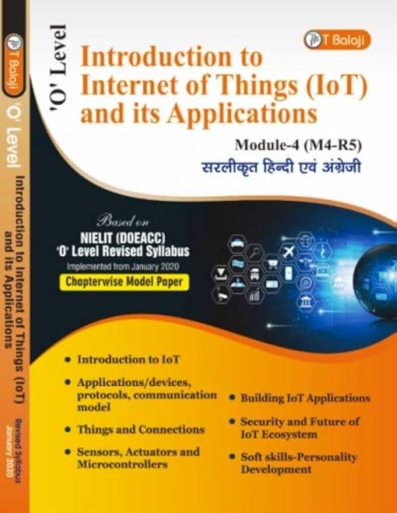 Book cover of 'Introduction to Internet of Things (IoT) and its Applications' for O'Level with text and icons.