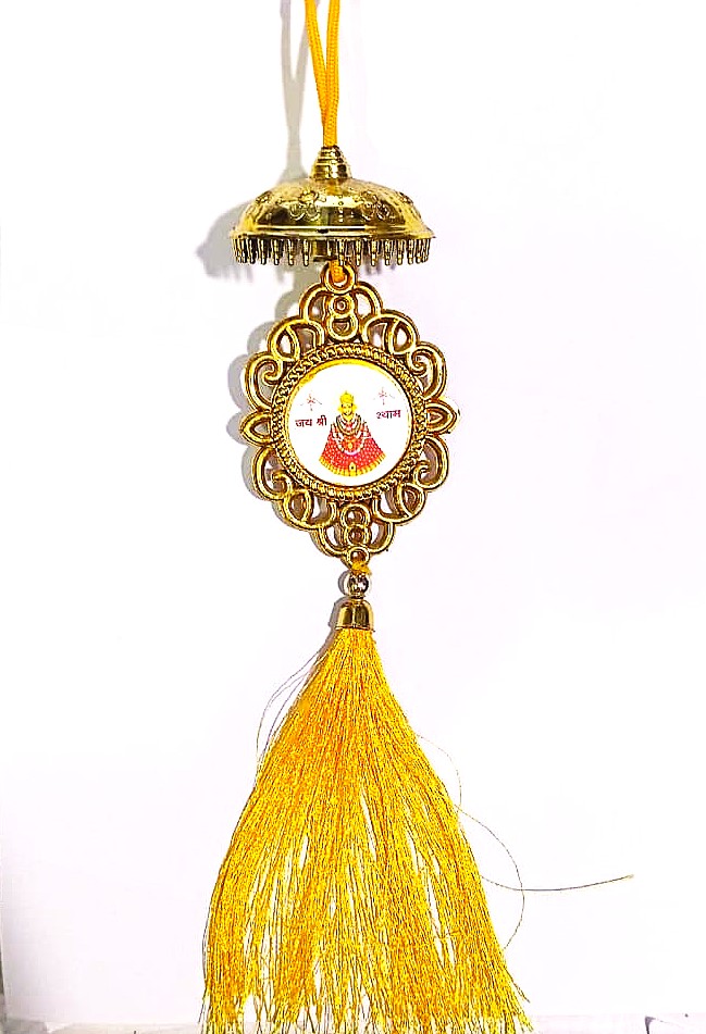 Jai Shree Shyam Hanging Car Jhumar Hanging Khatu Shyam Car Hanging Accessories Haare ka Sahara Baba Shyaam Hamara Printed Interior Exterior Decoration