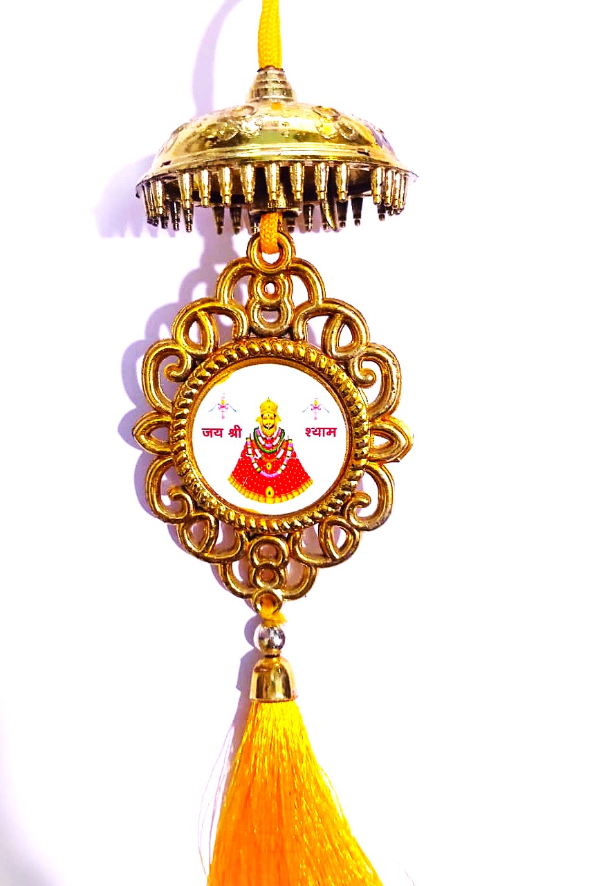 Jai Shree Shyam Hanging Car Jhumar Hanging Khatu Shyam Car Hanging Accessories Haare ka Sahara Baba Shyaam Hamara Printed Interior Exterior Decoration