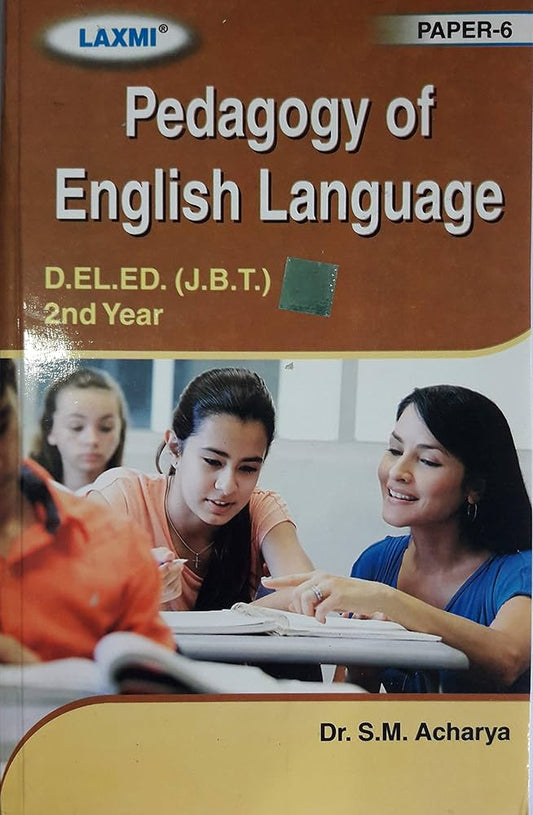 Book titled 'Pedagogy of English Language' by Dr. S.M. Acharya with a cover featuring students in a classroom.