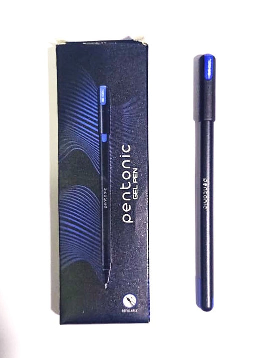 Linc Pentonic Gel Pen 0.6mm Refillable Waterproof Gel Ink Sleek Matte Finish Featherlite Feel Pack of 10 Pcs Ink Color Blue