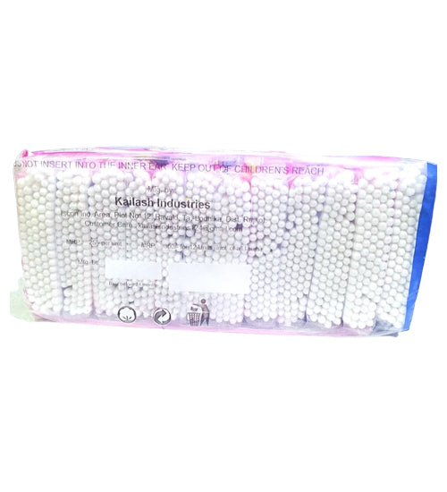 Moon Ear Buds 100% Pure Cotton Buds White Color Soft and Gentle Finish Sterilized Cotton Head Superior Fixing Stronger Stick Untouched By Hand 12 Units Pack