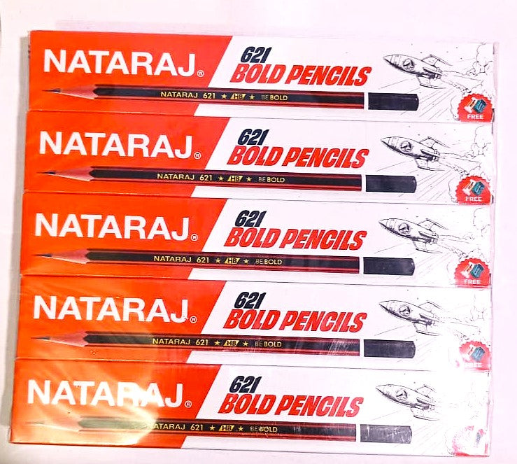 Nataraj 621 Bold Pencils Ergonomic Grip Easy To Sharpen Easy To Erase Bold Lead for Dark Writing 10 Packs Of Nataraj 621 Be Bold Pencils Each Pack Containing 10 Pencils Wholesale Pack