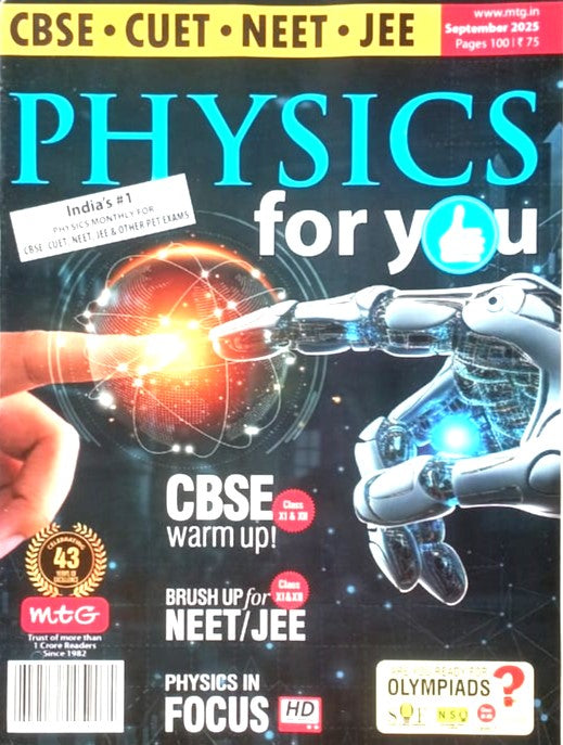 PHYSICS For You MONTHLY TEST DRIVE MTG September 2025 For CBSE CUET NEET JEE