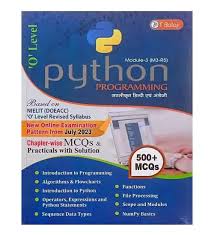 Book cover of 'Python Programming' with a laptop and book illustration on a blue background