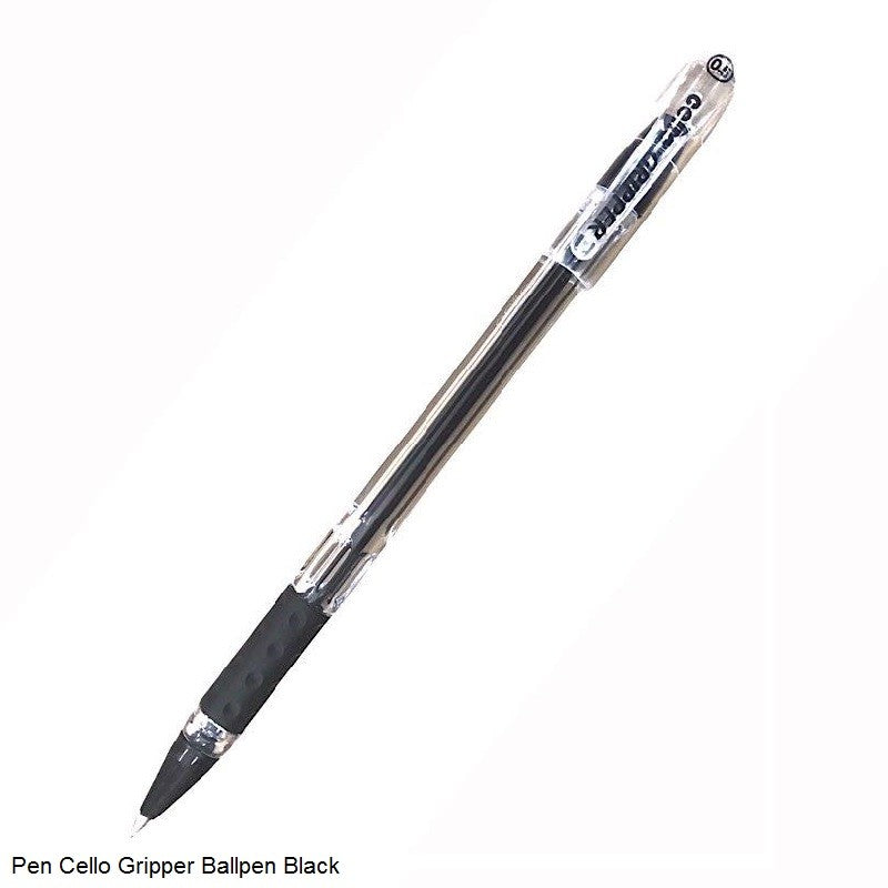 Cello Gripper Ball Pen 0.5mm Cap Closure Type Black Ink Pack Of 10