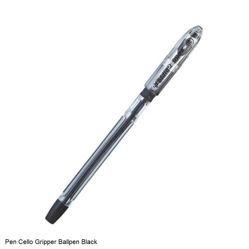 Cello Gripper Ball Pen 0.5mm Cap Closure Type Black Ink Pack Of 10