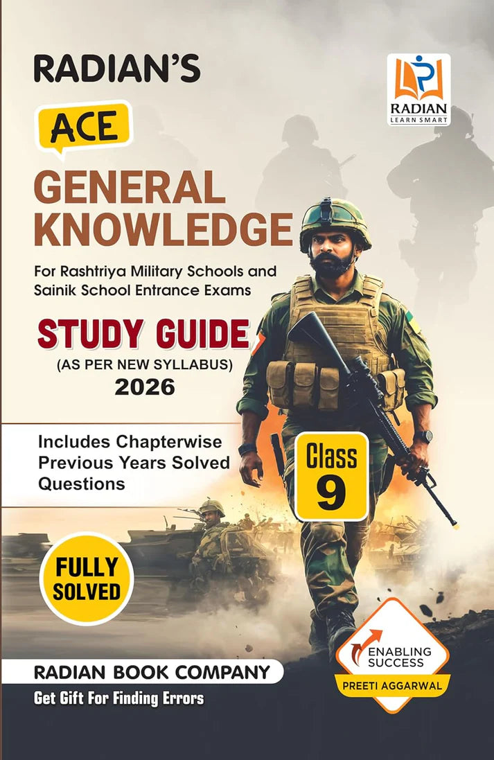 Ace General Knowledge Book for Class 9 Useful for JNV Sainik School AISSEE RMS Olympiad and Other Entrance and Competitive Exams in English By Radian, With Free Khatu Shyam Sticker