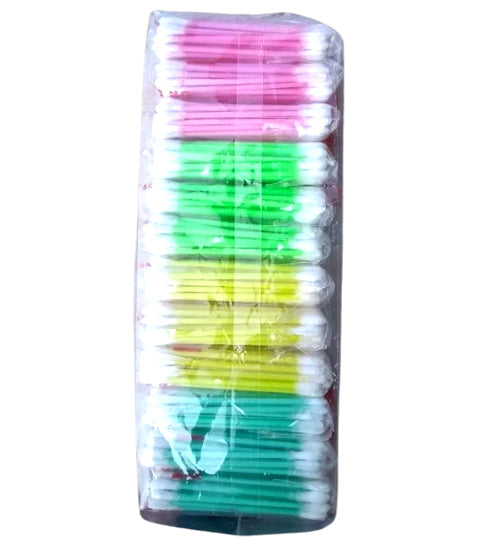 Rainbow Ear Buds Pure Cotton Buds Multi Color Soft and Gentle Finish Sterilized Cotton Head Superior Fixing Stronger Stick Untouched By Hand 12 Units Pack