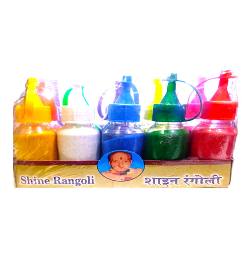Rangoli Colours Powder Bottles for Floor Decorations Pack of 10 Rangoli Powder Bottles Used for Decoration of Diwali Navaratri Pongal Puja Mandir and Festival