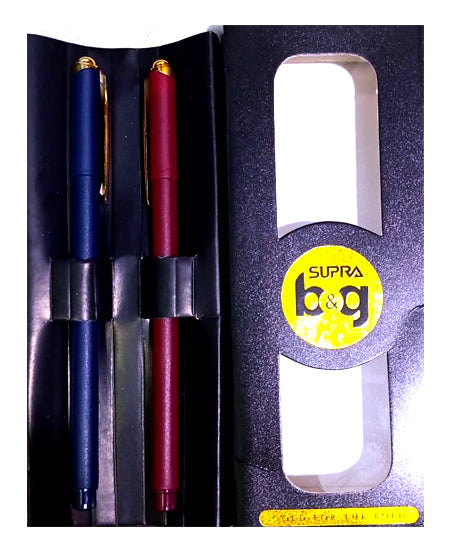 Supra b&g Pen Gold for the Bold Pens Golden Clip Smudge Free Hybrid Ink 800M Tested Contains 2 U Pens
