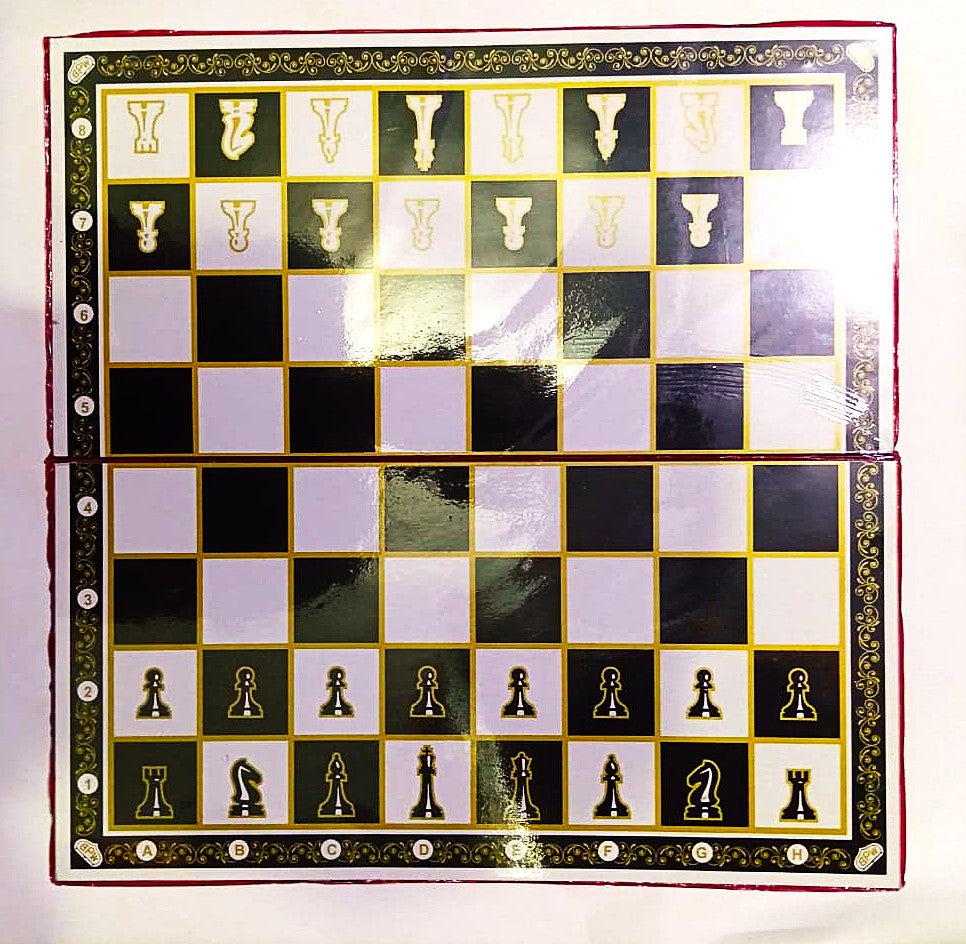 Supreme Chess Board with Coins Standard Foldable Chess Board Travel Toys for Kids and Adults Foldable Chess Board with Plastic Coins Set Combo