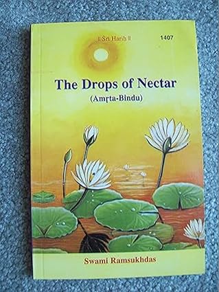 Book cover of 'The Drops of Nectar' with lily pad design on a textured surface
