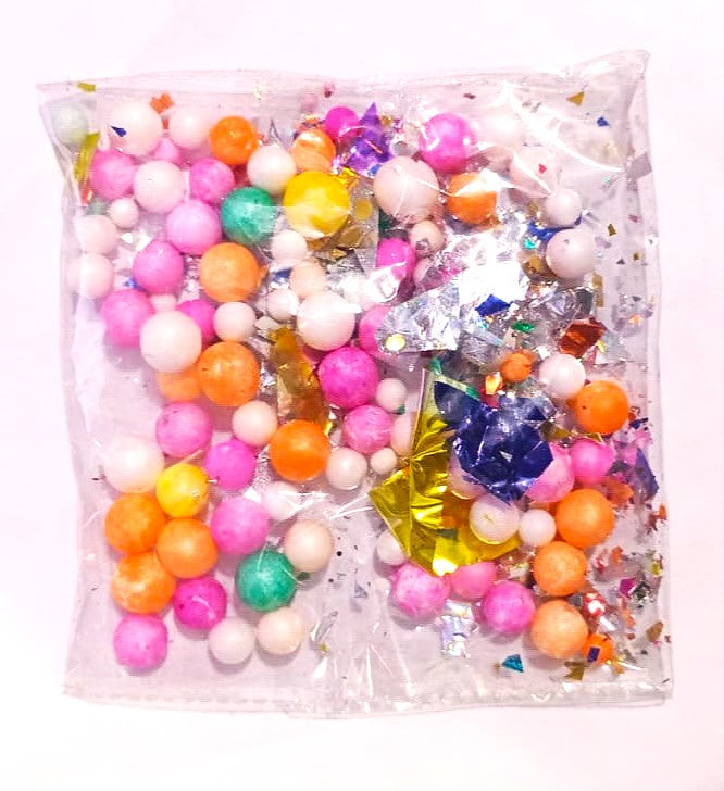 Thermocol Balls for Birthday Decoration New Colourful Craft Balls with Confetti for Celebrations Especially Birthday Party Weddings and DIY Art and Craft Projects Multicolour