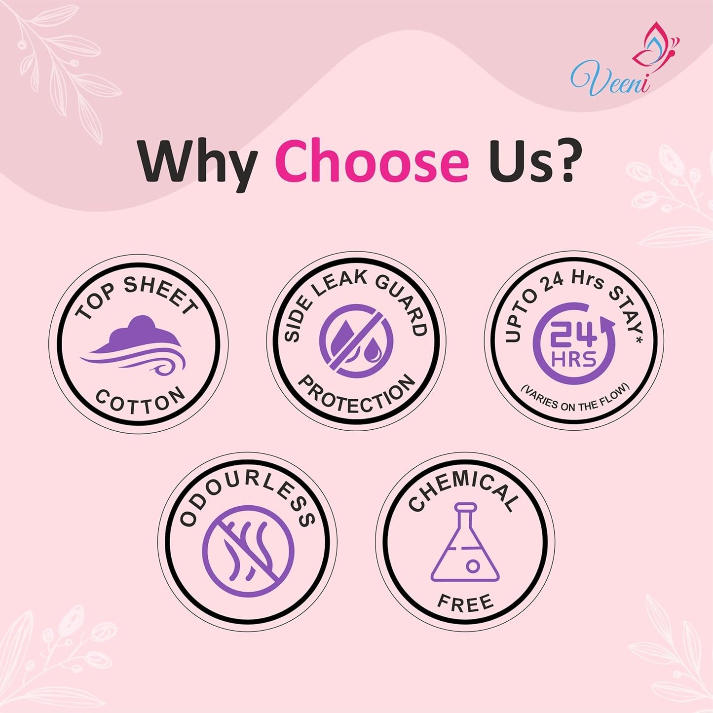 Veeni XL Pads 280mm With More Comfort and High Absorbency Sanitary Pads Anti Leak Channel Super Gel Lock 20 Pads Pack of 1