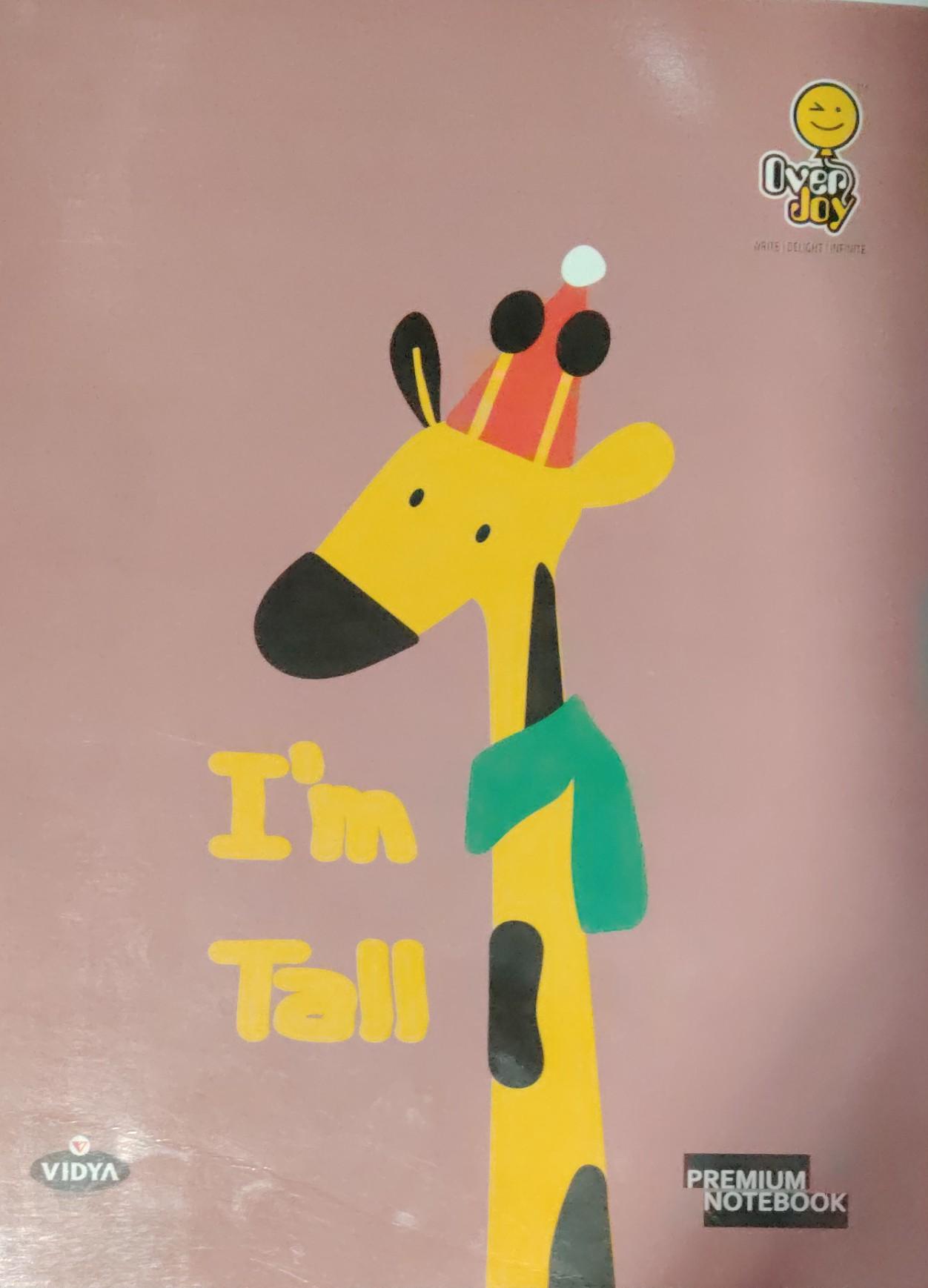 Vidya I Am Tall Premium Notebook School Notebook 172 Pages Size 24*18 CM 3 In 1 Double Line Foure Line Square Include Index