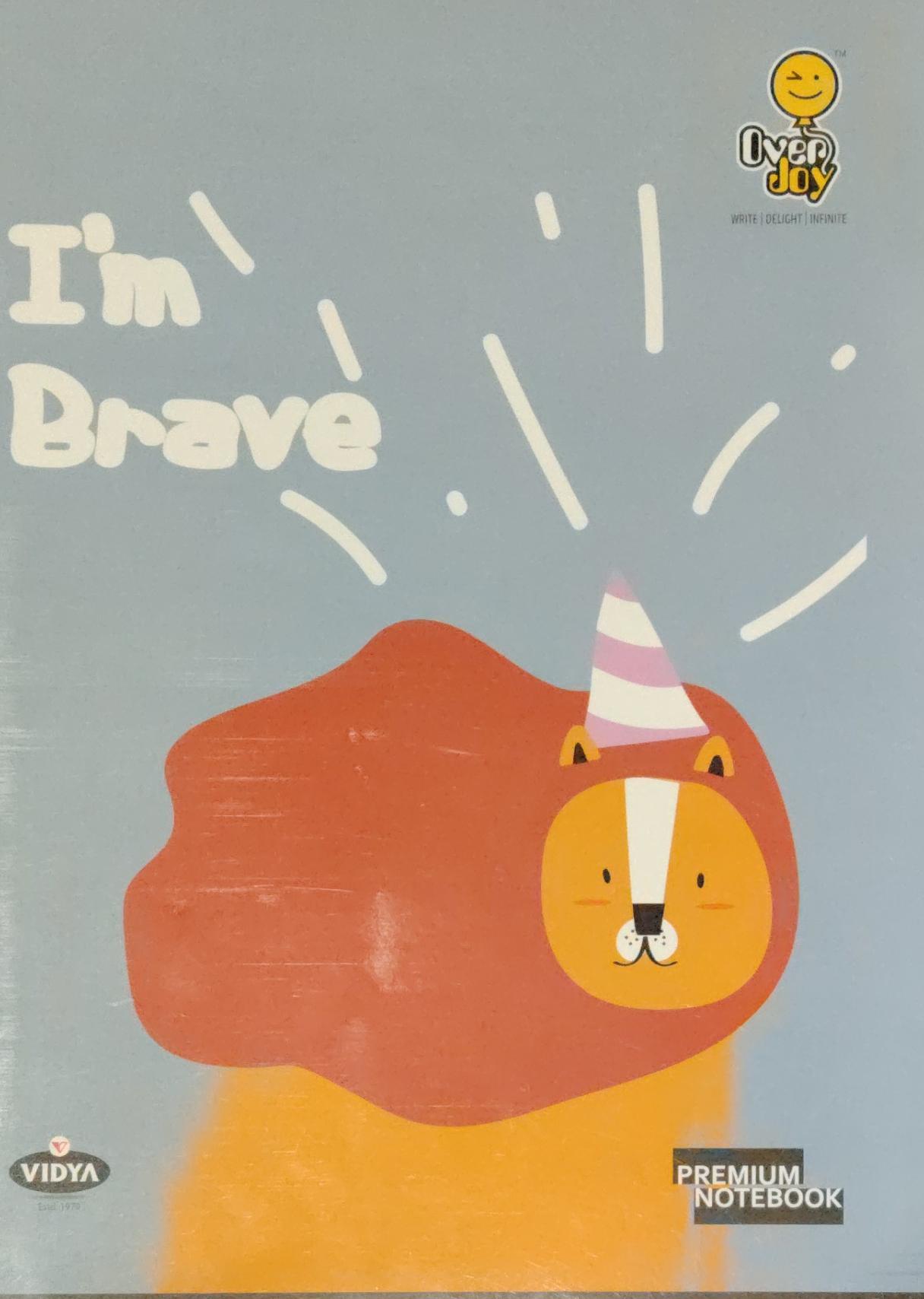 Vidya I Am Brave Premium Notebook School Notebook 172 Pages Size 24*18 CM 3 In 1 Double Line Four Line Square Include Index