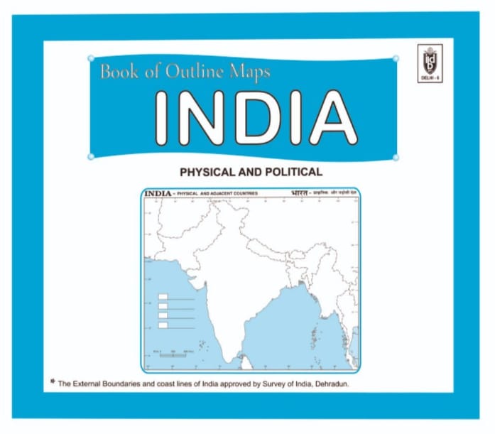 Book Of Outline Maps India Physical And Political Book With Free Khatu Shyam Sticker