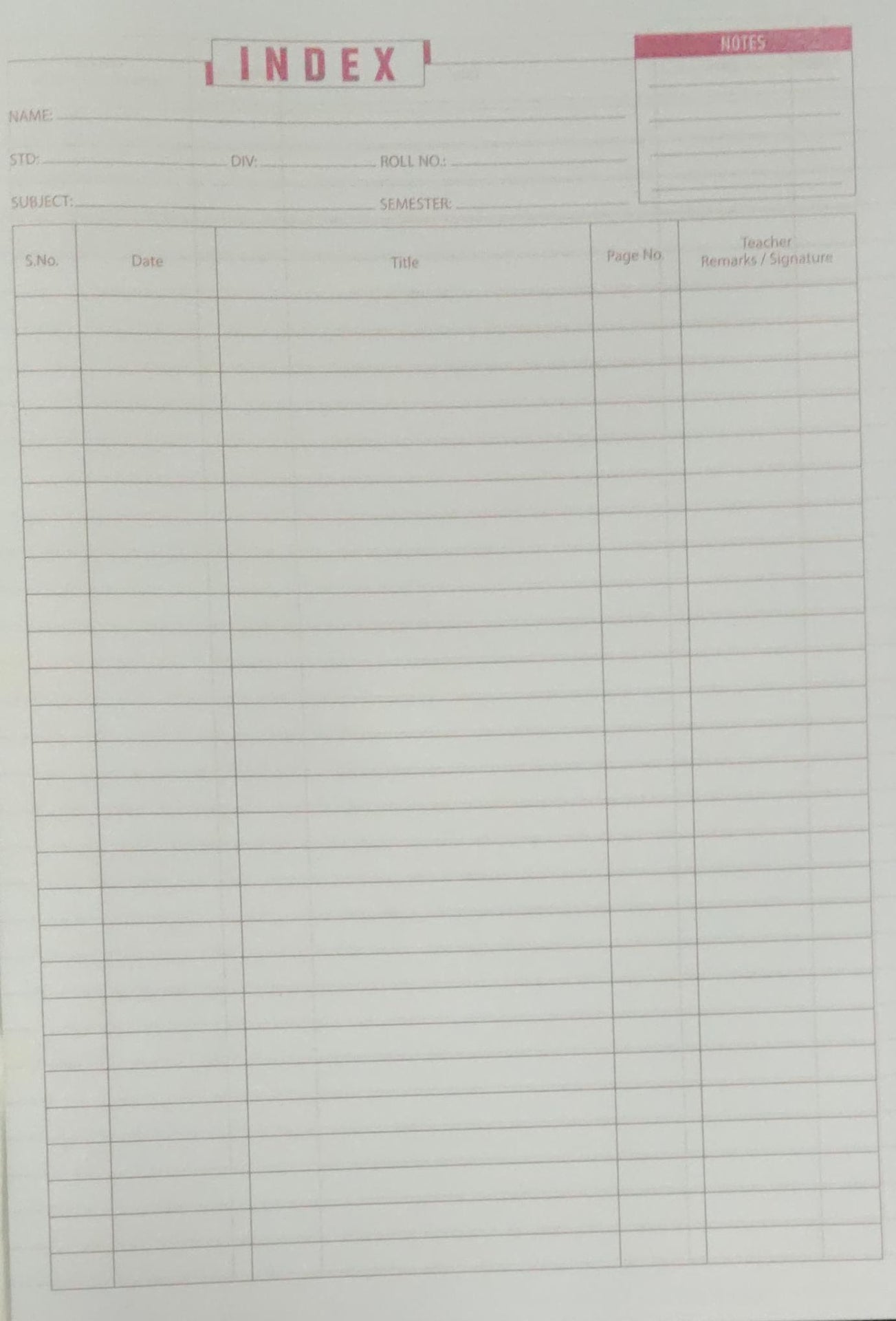 Vidya Ay Premium Notebook A4 Exercise Notebook 112 Pages Size 29.7.7*21 CM Include Index