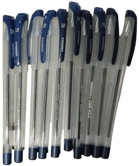 UNOMAX Write Better OMR Bold 1.0mm Ball Point Pen Pack Of 10 Blue Pen Fast Flowing Ink Ideal for Daily Use and Fine Handwriting