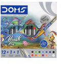 DOMS Brush Pen Dark Shades Brush Nib Sketch Pens  with Washable Ink Set Of 1 Multicolour