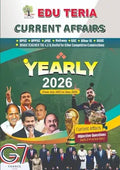 Current Affairs Yearly 2026 English Medium July 2025 to June 2026 For All Competitive Exams Objective Questions With 21 Practice Sets Latest Syllabus By Edu Teria, With Free Khatu Shyam Sticker